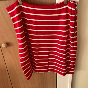 Banana Republic red and white stripe skirt size 10